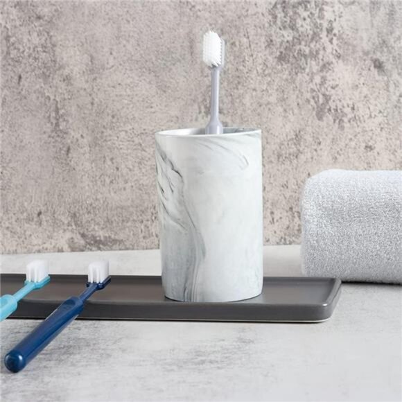 Ceramic Toothbrush Holder Bathroom Cup Marble Pattern Drinking Mug Pen Holder Gr - Picture 6 of 8